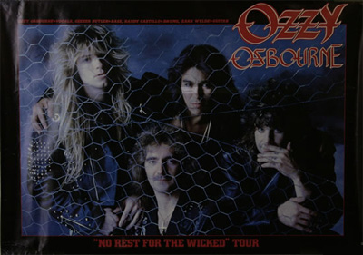 De gauche à droite : Zakk Wilde, Geezer Butler, Randy Castillo et Ozzy Osbourne