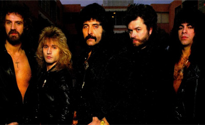 De gauche à droite : Geoff Nicholls, Eric Singer, Tony Iommi, Glenn Hughes et dave Spitz