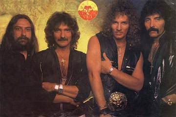 Black Sabbath en 1983, 1984 avec Tony Iommi, Geezer Butler, david Donato et Bill Ward