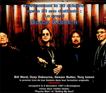 L'événement le 20 octobre 1998 après 20 ans d'attente : le grand Black Sabbath