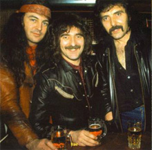 De gauche à droite : Ian Gillan, Geezer Butler et Tony Iommi